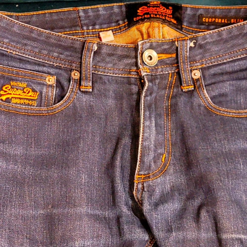 SUPERDRY Men's Jeans Sz 29 DARK blue denim | DARK WASHED | Slim Fitted